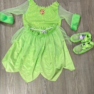 Tinker bell Disney Green Fairy Kids Costume